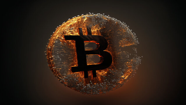 Bitcoin icon, high quality, Generative AI