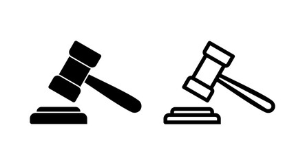 Gavel icon vector illustration. judge gavel sign and symbol. law icon. auction hammer