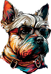 illustration of a dog with a sunglasses