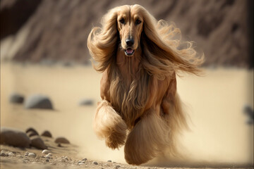 Afghan Hound Blond and Brown Dog (Breed Beautiful)