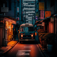 Fototapeta premium Tokyo Night Street Van