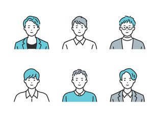 シンプルタッチのオフィスカジュアルの人物アバター