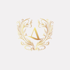 Luxury logo template, luxury products labels design set with royal brand symbols flat isolated vector illustration, logo ornamental elegant.