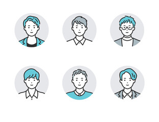 シンプルタッチのオフィスカジュアルの人物アバター