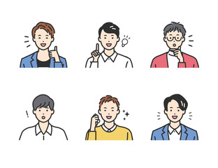 ポジティブなオフィスカジュアルのシンプルタッチの人物アバター