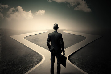 A dilemma or moral dilemma, a disagreement or fight over a business path, a decision difficulty or query, a choice of option or thought for a solution, or a perplexed businessman selecting a course of