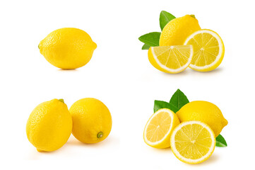 set of Lemon isolated on white