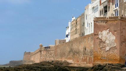 General view of the anciend walled city of Essaouira in Morocco. An important port on the Atlantic...