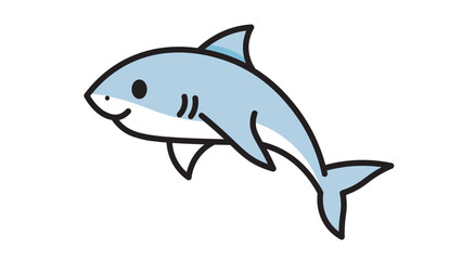 shark cartoon white