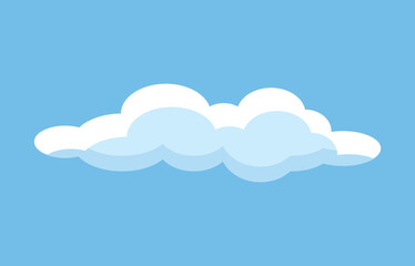 Cute cloud icon. Sticker for social networks and instant messengers. Aesthetics and elegance, metaphor for tenderness, care and love. Company logotype and branding. Cartoon flat vector illustration