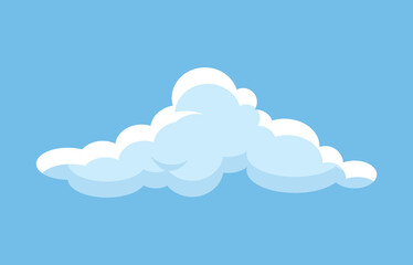 Cute cloud icon. Climate, atmosphere and natural landscape. Poster or banner for website. Template, layout and mock up. Tenderness, romance and love concept. Cartoon flat vector illustration