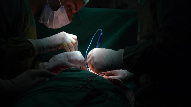 breast reduction surgery surgeon tools implant in operating room