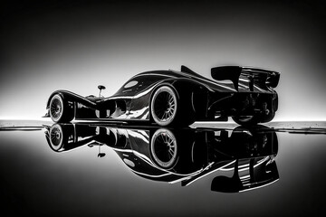 Conceptual race car silhouette created with Generative AI