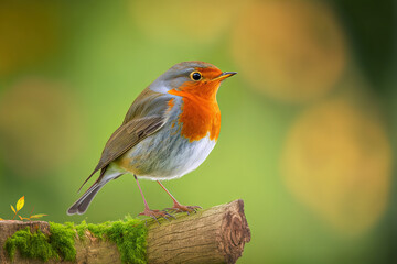 Wildeshausen (Low Saxon Wilshusen), Lower Saxony, Germany. Robin (Erithacus rubecula).Wild bird in a natural habitat. Generative AI