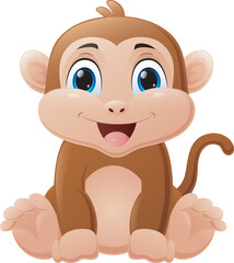 Cute baby monkey cartoon sitting © dreamblack46