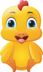 Cute little chick cartoon sitting