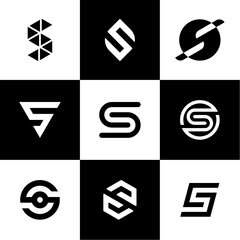 Initial letter S Logo Design Inspiration. With a Set of Business Company