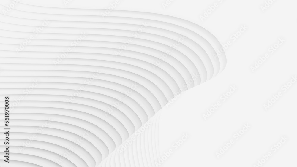 Poster 3d illustrations of modern repeat artistic flowing edge surface curve white smooth shade for archite