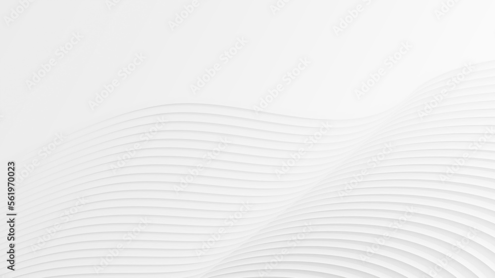 Poster 3d illustrations of modern repeat artistic flowing edge surface curve white smooth shade for archite