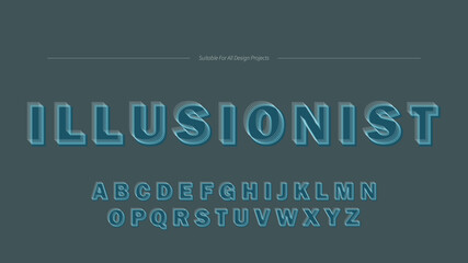 Outline Illusion Display Alphabet Font