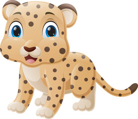 Cute baby cheetah cartoon posing