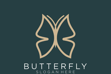 Butterfly logo. Luxury line logotype design. Universal premium butterfly symbol logotype