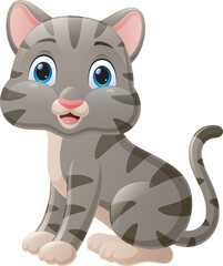 Cute baby cat cartoon sitting
