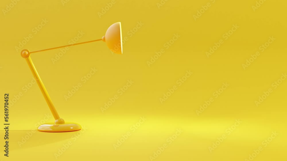 Aufkleber yellow desk lamp stand. designed in minimal concept. animation seamless loop and alpha channel on ye