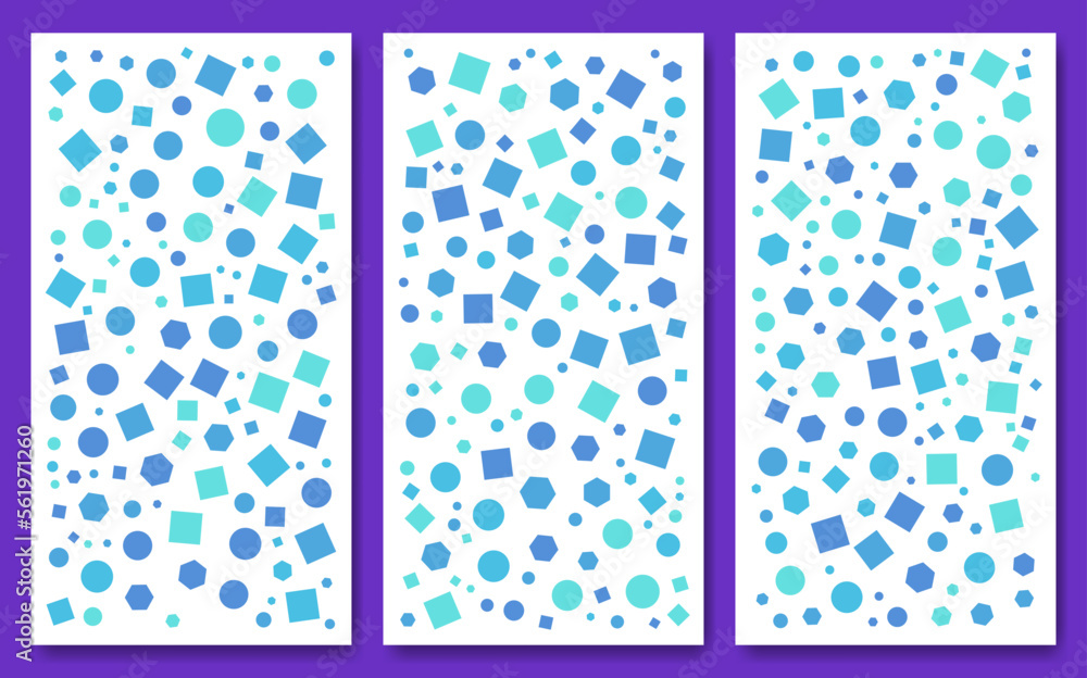 Poster a set of simple minimalistic shapes seamless patterns. memphis design, collection trendy vector geom