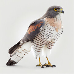Eurasian Sparrowhawk full body image with white background ultra



