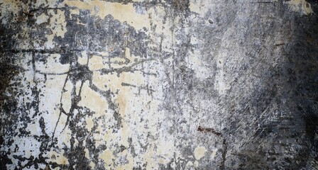 cracked abstract wall, black and white textured wall background, cracked wall background