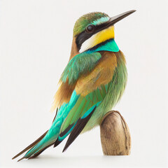 European Bee-Eater full body image with white background ultra




