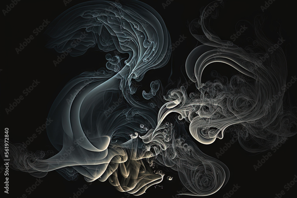 Canvas Prints Abstract smoke in a grey tone over a dark background. Generative AI