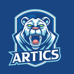 Vector polar bear mascot logo template