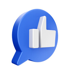 3d social media like icon illustration render