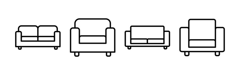 Sofa icon vector for web and mobile app. sofa sign and symbol. furniture icon