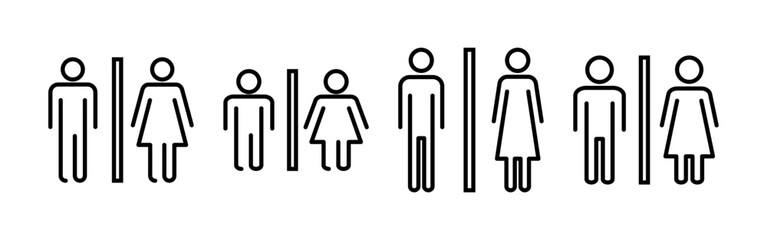 Toilet icon vector for web and mobile app. Girls and boys restrooms sign and symbol. bathroom sign. wc, lavatory