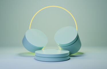 3d podium, Podium abstract background. Geometric colors scene. Minimal 3d rendering. Scene with geometrical background. 3d render