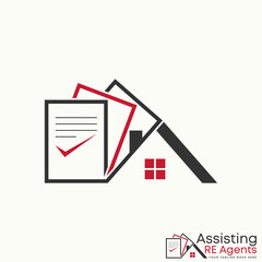 Logo design graphic concept creative abstract premium free vector stock unique 3 papers with top chimney roof house. Related to document or property