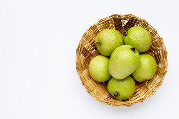 Fresh guava on white background.