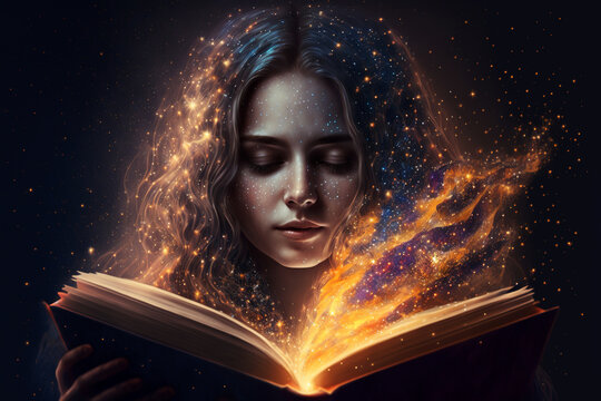 The girl and the magical book - Generative AI