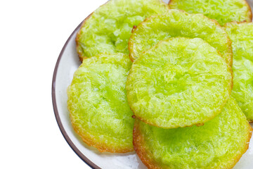 Deep fried rice flour pandan flavour