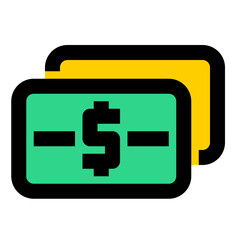 Money filled flat icon