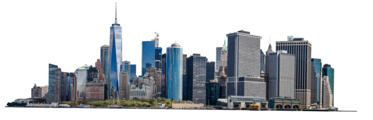 Panorama of Lower Manhattan, view from the South.