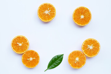 Fototapeta na wymiar Orange fruit on white background.