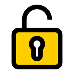 Unlock filled flat icon
