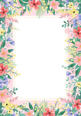 Floral and leaf card. watercolor design. For banners, posters, invitations, etc.