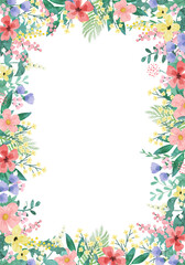 Floral and leaf card. watercolor design. For banners, posters, invitations, etc.