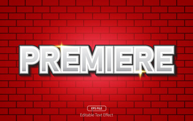 Fototapeta premium Premiere editable text effect with bold font. Vector illustration