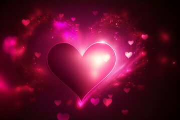 Valentine's day background with hearts. Generative Ai.